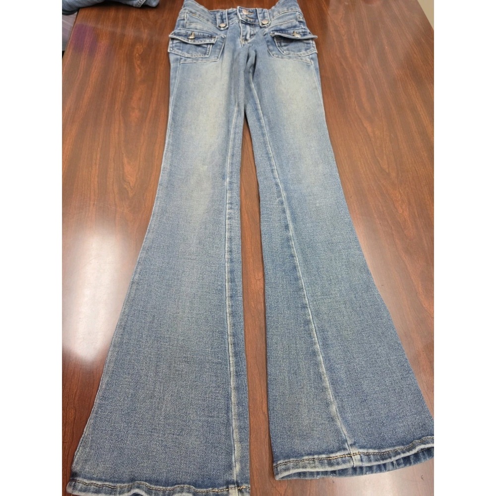 Austin Landing Women's Bootcut Flare Jeans Light Wash Stretch Denim Size 00 Y2K